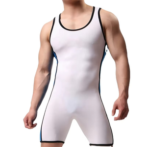 Combinaison de lutte personnalisée avec logo frontal, impression personnalisée, tissu extensible, séchage rapide et léger en Spandex/Polyester - Product Image 1