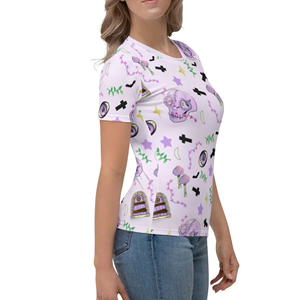 Camiseta estampada linda para mujer, manga corta, cuello redondo, algodón, corte regular, para todas las estaciones - Product Image 5
