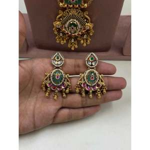 Indian Ethnic Charita Heritage 24K Gold Plated Long Necklace & Earring Set - Product Image 3