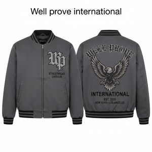 Chaqueta Bomber de Satén Premium Azul Rey con Logotipo Personalizado, Ropa Urbana con Cierre Completo, Transpirable, para Invierno - Product Image 5