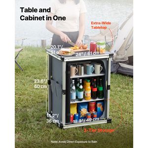 Armadio Pieghevole da Campeggio, Stazione di Cucina Portatile in Alluminio Leggero - Product Image 2