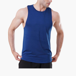 Camiseta sin mangas de poliéster personalizada al por mayor para hombre, camiseta deportiva sin mangas, chaleco de gimnasio, camiseta interior deportiva en blanco para fitness y entrenamiento - Product Image 1