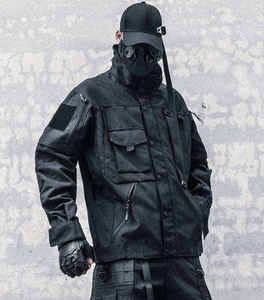 Men's Tactical <b>Techwear</b> <b>Jacket</b> Waterproof Windproof Cyberpunk Streetwear Cargo Multi-pocket Functional Hooded Windbreaker Coat - Product Image 6