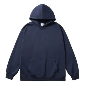 Heavyweight 100% Cotton Men's Hoodie With Puff Print Drak <b>Brown</b> Causal Streetwear Pullover Heavyweight 100% Cotton Men's Hoodie - Product Image 3