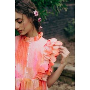 Vestido Rosa Ember de Alta Calidad para Mujer, Lleva el Sol Hecho a Mano con Ella, Hecho de Popelina 100% Algodón, Venta al Por Mayor - Product Image 4