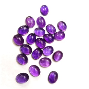 Cabochon ovale en améthyste naturelle 5x7mm, pierre précieuse calibrée, pierre violette - Product Image 3