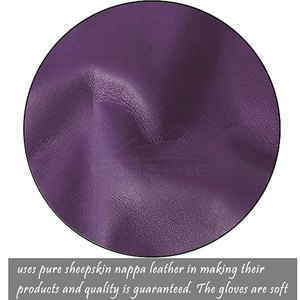 Gants de luxe pour femmes en peau de mouton violette, doux et élégants, à doigts complets, design personnalisé, mode hiver, gants en cuir haut de gamme pour femmes - Product Image 3