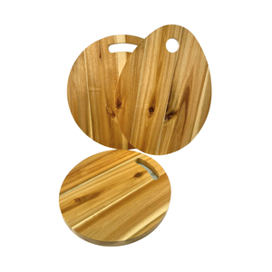 Grande planche à découper ronde en bois de caoutchouc, épaisse et solide, pour cuisine, fabrication OEM directe d'usine - Product Image 2