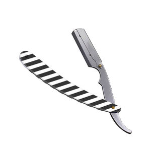 Durable Folding Straight <b>Razor</b> Stainless Steel Cutthroat Barber Shaving Knife Face Bikini <b>Single</b> <b>Blade</b> Plastic Handle for - Product Image 5