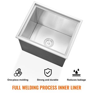 Contenitore refrigerante commerciale in acciaio inox per cucina, 21"L x 17"W x 18"H, 40 Qt, con coperchio, per esterni, per ghiaccio e bevande - Product Image 4