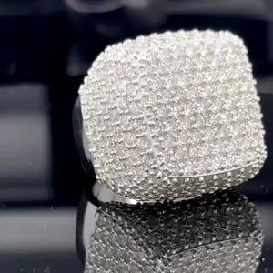 Luxury Moissanite Diamond <b>Ring</b> 925 Sterling Silver Hip Hop Iced Out <b>Statement</b> <b>Ring</b> For Men Women - Product Image 6