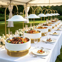 Hotelbedarf Edelstahl-Tischgeschirr Hängedeckel 8L Chafing Dishes Buffet Speisenwärmer Luxus Chafing Dish Buffet-Set