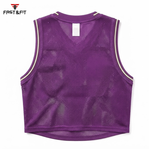 Nueva Camiseta Deportiva de Malla de Poliéster sin Mangas para Hombre, Estilo Urbano, con Logotipo Personalizado, de Secado Rápido, para Gimnasio y Baloncesto - Product Image 5