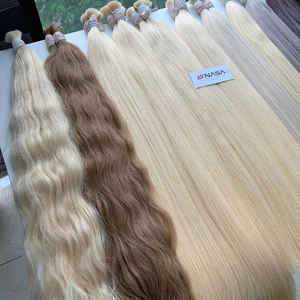 Extensions de cheveux humains vierges en vrac de qualité de luxe 100g vague naturelle 30 pouces de couleur brune Double extrémités dessinées soyeuses sans perte - Product Image 4