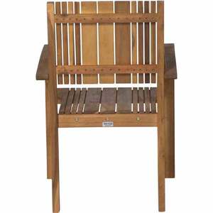 Solid Teak <b>Stackable</b> Comfortable Luxury Garden <b>Chair</b> Wooden Outdoor <b>Dining</b> <b>Chair</b> with Armrest for Patio - Product Image 4