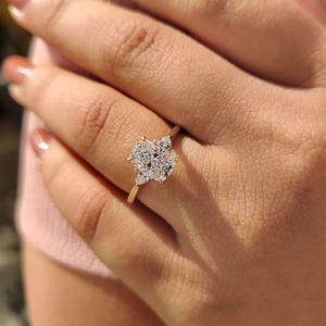 Anillo de Compromiso de Lujo con Corte Alargado Tipo Cojín, Engaste Catedral, Diamante Cultivado en Laboratorio, Oro Sólido de 14K, Anillo de Boda para Mujer, Regalo de Joyería - Product Image 6