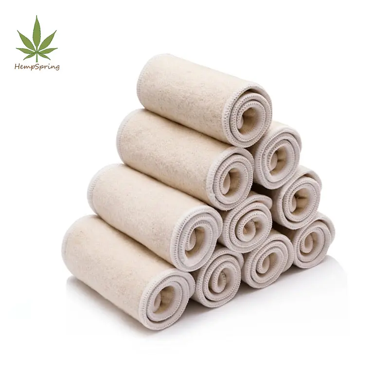 Insertos de cáñamo/algodón para pañales de tela de bebé, pañales de tela de bambú de cáñamo personalizados, paño ecológico, pañales de bebé de cáñamo orgánico