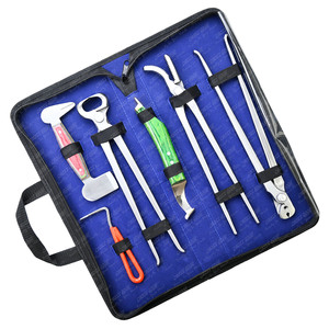 Offre Spéciale 6 pièces outils de maréchal-ferrant outil de pince à ongles, couteau à sabot, tampon, pneu, kit d'outils de coupe de sabot et de sabot avec sac - Product Image 1