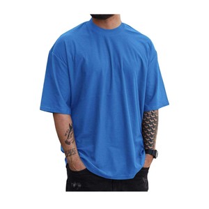 T-shirt unisexe surdimensionné en coton 100% 250g, épaules tombantes, impression sérigraphique, logo personnalisé, pour hommes - Product Image 4