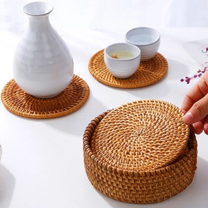 Posavasos de Ratán Natural Personalizados Hechos en Vietnam, Hechos a Mano, Ecológicos, para Bebidas, OEM ODM Disponible - Product Image 3