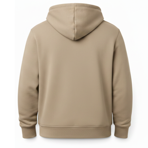 Sudadera con capucha de dos tonos para hombre, personalizada y más vendida, con bolsillo en contraste, color caqui y marrón chocolate. - Product Image 2