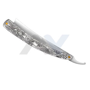 Navaja de Afeitar Recta de Acero Inoxidable Premium con Cuero de Primera Capa para Barbería y Cuidado Personal en Casa y Salón - Product Image 2