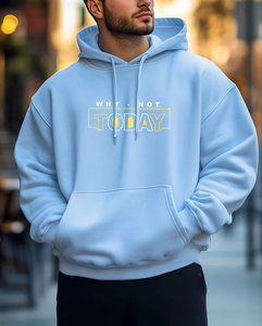 เสื้อฮู้ดดี้ผู้ชายคุณภาพสูง เสื้อสเวตเชิ้ตแบบสวมหัวทรงโอเวอร์ไซส์สำหรับทุกเพศ  รับสกรีนโลโก้ เสื้อฮู้ดดี้ผ้าคอตตอนหนาน้ำหนักมากสำหรับผู้ชาย - Product Image 1