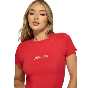 Conjunto de Bikini Brasileño Rojo de 2 Piezas, Top Corto y Tanga con Bordado de Logotipo Frontal, Color Sólido, Traje de Baño Unisex - Product Image 3