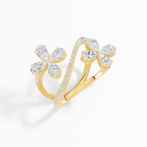 Anillo de moda clásico de eternidad al por mayor para mujer con moissanita en forma de pera, 1.58ctw, chapado en rodio, oro de 10K/14K/18K, engaste de púas, tercera talla - Product Image 2