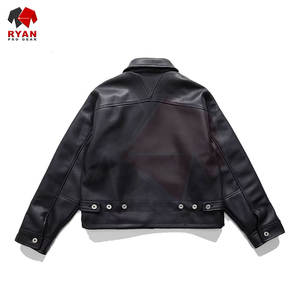 Chaqueta de Cuero para Hombre, Invierno, Cuero Genuino, Color Sólido, Estilo Único, Suministro de Fábrica OEM ODM - Product Image 3