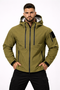 Vestes de randonnée imperméables unisexes grande taille avec logo personnalisé, coupe-vent à capuche zippée et col montant, teintes pour l'extérieur – Collection Automne - Product Image 6