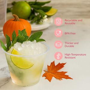 9 oz Clear Disposable <b>Drinkware</b>-Durable <b>Plastic</b> Cups for Cold Beverages Cocktails Desserts Little Small Cup Win Pack of 0 - Product Image 4