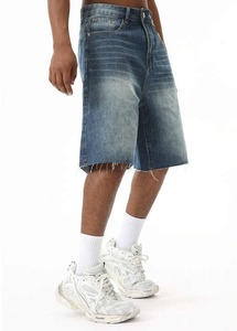 Pantalones Cortos de Mezclilla para Hombre, Cintura Media, Estilo Lápiz, Transpirables, Y2K, Rotos, de Algodón, Casuales, Estilo Hip Hop, para Verano - Product Image 3