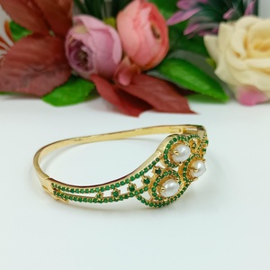 Rose Gold Plated Indian Vintage Ball Bangle Handcrafted Bridal Jewelry Cuff <b>Boho</b> Luxe Statement <b>Bracelet</b> - Product Image 1
