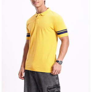 เสื้อโปโลสไตล์สตรีทแบบคัลเลอร์บล็อกสั่งทำขายส่ง เสื้อโปโลวินเทจสำหรับผู้ชาย เสื้อยืดลำลองแขนสั้นทรงหลวมทันสมัยสำหรับเล่นกอล์ฟ - Product Image 3