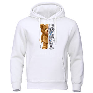 New Funny Teddy Bear Robot <b>Hoodie</b> Robotic Bear Clothing Casual Hooded <b>Men</b> Fashion Sweatshirts Fleece Oversized Loose Streetwear - Product Image 6