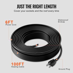 Nastro Riscaldante Antigelo per Grondaie da 30 Metri, 5W/FT, Protezione da Neve e Gelo per Tetti - Product Image 5