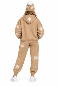 Unisex Winter <b>Christmas</b> Style Breathable Quick Dry Tracksuit Hooded Sweatshirt Joggers Set Casual Loose Fit Full Length Cotton - Product Image 4