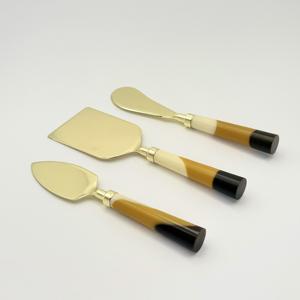 Juego de 3 utensilios de cocina de lujo modernos y ecológicos para cortar queso, cuchillo, rebanador y espátula, para el hogar, hotel y bodas - Product Image 4