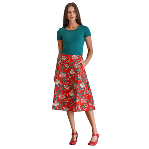 Premium Floral Printed Mid Length <b>Skirt</b> <b>for</b> Women's <b>Summer</b> Collection - Product Image 2