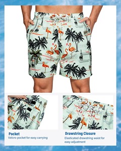 Customized Men's High Quality Summer Beach Shorts <b>Mid</b> Print Board Shorts Canvas Waterproof Double <b>Layer</b> Lining Anti-Wrinkle - Product Image 6