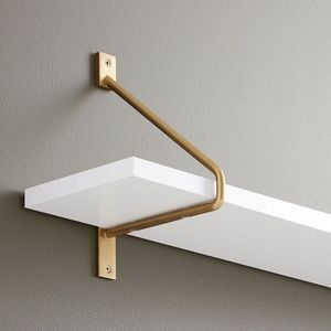 Soporte de Estantería de Latón Estilo Industrial para Estantes de Madera Modernos, Accesorios Decorativos para Proyectos de Decoración de Interiores - Product Image 1