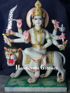 ที่ไม่ซ้ำกันหินอ่อน Maa Durga รูปปั้น - Product Image 5
