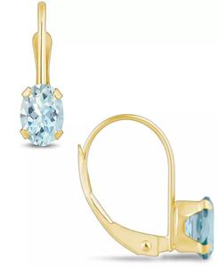 AQUAMARINA (9/10 CT.) T.W.) Orecchini a leva in oro giallo 10K o oro bianco |   Macy's - Product Image 1