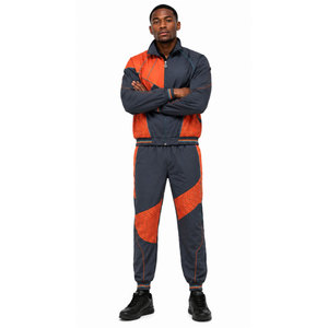 High Quality 100% Nylon Men Zipper Jacket and <b>Trouser</b> Set Custom Logo Oversized Windbreaker Tracksuit For Men's - Product Image 2