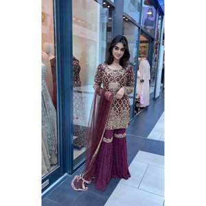 Ensemble haut, palazzo et dupatta pour femmes, vêtements de soirée, pour des occasions élégantes - Product Image 6