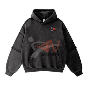 เสื้อฮู้ดดี้วินเทจ 430 กรัม ผ้าฝ้ายเฟรนช์เทอร์รี่ 100% แขนสองชั้น สไตล์สตรีทแวร์ หนานุ่ม ขายส่ง รับผลิตตามแบบ - Product Image 3