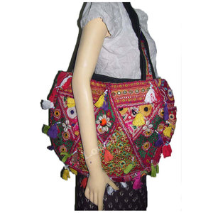 Bolsos Bohemios Étnicos Bordados Auténticos de Estilo Patchwork Vintage, Bolsos Banjara Indios Hechos a Mano, Bolso de Hombro Tribal Gitano - Product Image 3