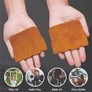 Poignées en cuir en gros à 3 trous pour gymnastique, en sachet poly, durables, unisexes, pour musculation et haltérophilie - Product Image 4