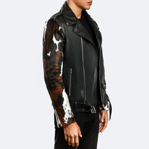 Cowhide Pattern Faux <b>Fur</b> <b>Jacket</b> Turn-down Collar Full Sleeve Zipper Closure Winter Warm Outerwear - Product Image 5